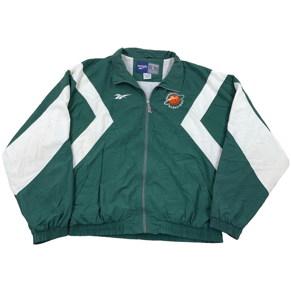 Vintage Marshall Thundering Herd Jacket Men Large Windbreaker Warm Up 90s Reebok